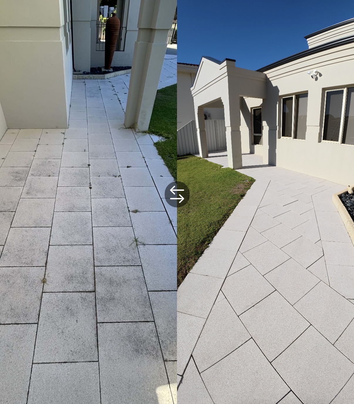Patio restored by professional cleaning